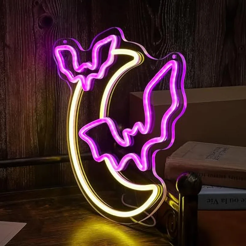 Halloween Decorations Neon Signs USB Moon and Bat LED Neon Sign Wall Decor For Halloween Party Festival Bar Living Room Wedding
Halloween Decorations Neon Signs USB Moon and Bat LED Neon Sign Wall Decor For Halloween Party Festival Bar Living Room Wedding