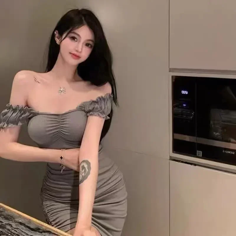 Women Summer Solid Slash Neck Dress Sexy Puff Short Sleeve Vestidos Y2k Korean Elegant Drawstring Bodycon Party Dresses Платье
Women Summer Solid Slash Neck Dress Sexy Puff Short Sleeve Vestidos Y2k Korean Elegant Drawstring Bodycon Party Dresses Платье