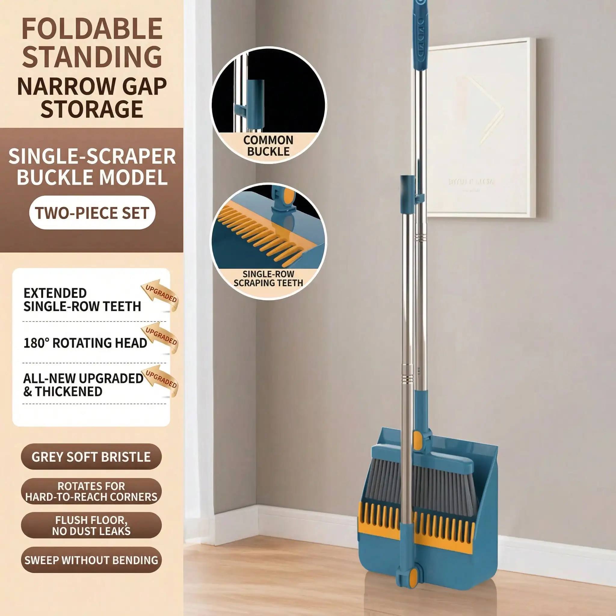 2-Piece, 180 Degree Rotatable, Extendable Handle Up To 53 Inches, 4-Layer Thick Brush, Comb Teeth, Folding Storage
2-Piece, 180 Degree Rotatable, Extendable Handle Up To 53 Inches, 4-Layer Thick Brush, Comb Teeth, Folding Storage
