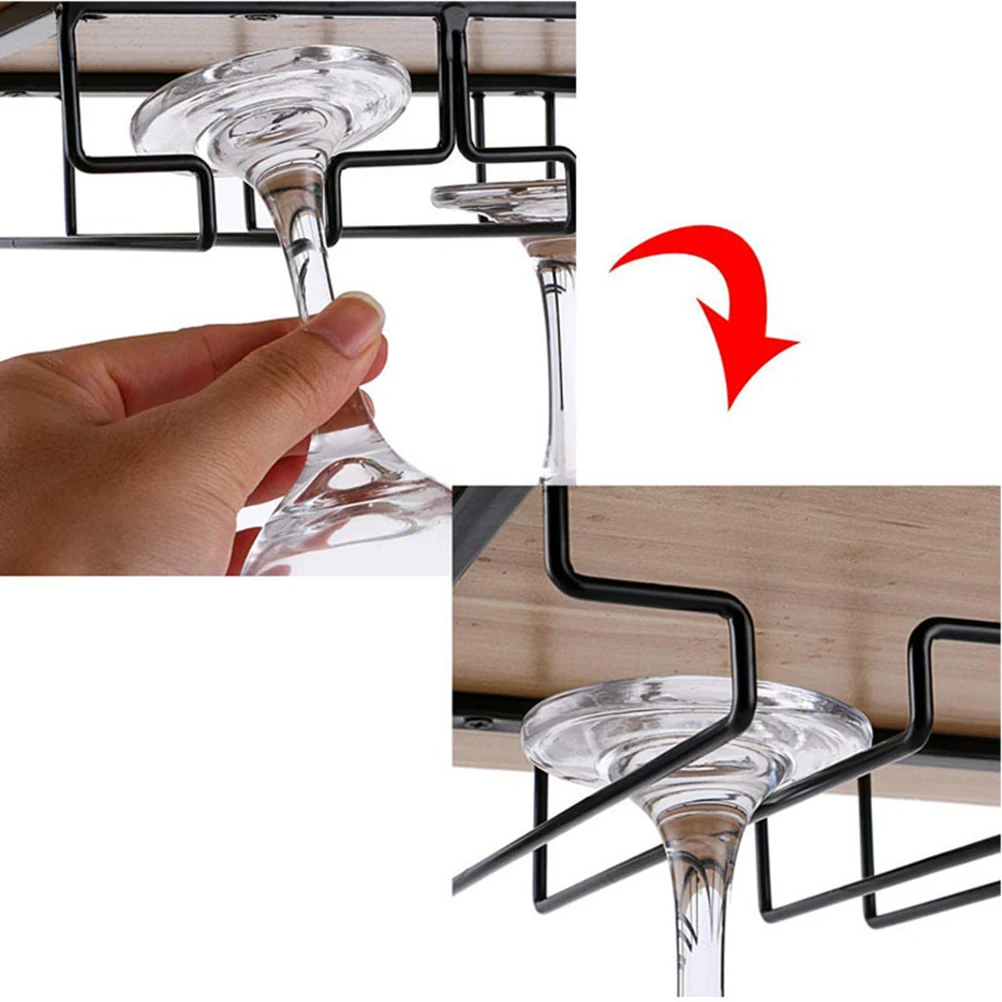 Iron Cup Holder Useful Glass Rack Glass Hanger Glass Hanging Stand for Bar Home (Black, Three-slot)
Iron Cup Holder Useful Glass Rack Glass Hanger Glass Hanging Stand for Bar Home (Black, Three-slot)
