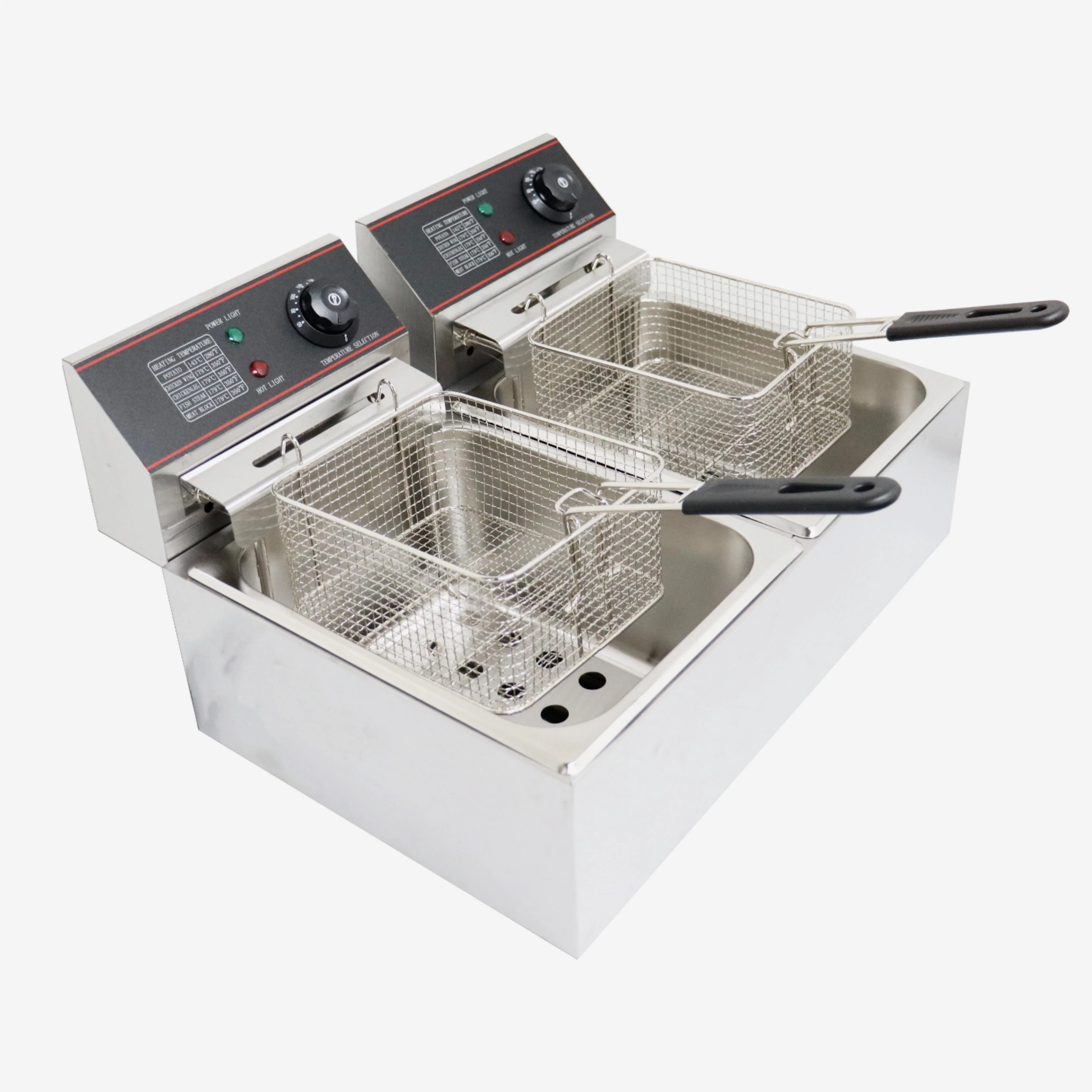 Commercial Kitchen Restaurant Equipment Chicken Potato One /Two Tank Fat Fryer Electric Deep Fryers With Temperature Limiter
Commercial Kitchen Restaurant Equipment Chicken Potato One /Two Tank Fat Fryer Electric Deep Fryers With Temperature Limiter