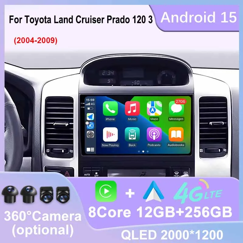 Android 15 Carplay Car Radio Multimedia Player For Toyota Land Cruiser Prado 120 3 2004-2009 Bluetooth WIFI 4G Autoradio Stereo
Android 15 Carplay Car Radio Multimedia Player For Toyota Land Cruiser Prado 120 3 2004-2009 Bluetooth WIFI 4G Autoradio Stereo