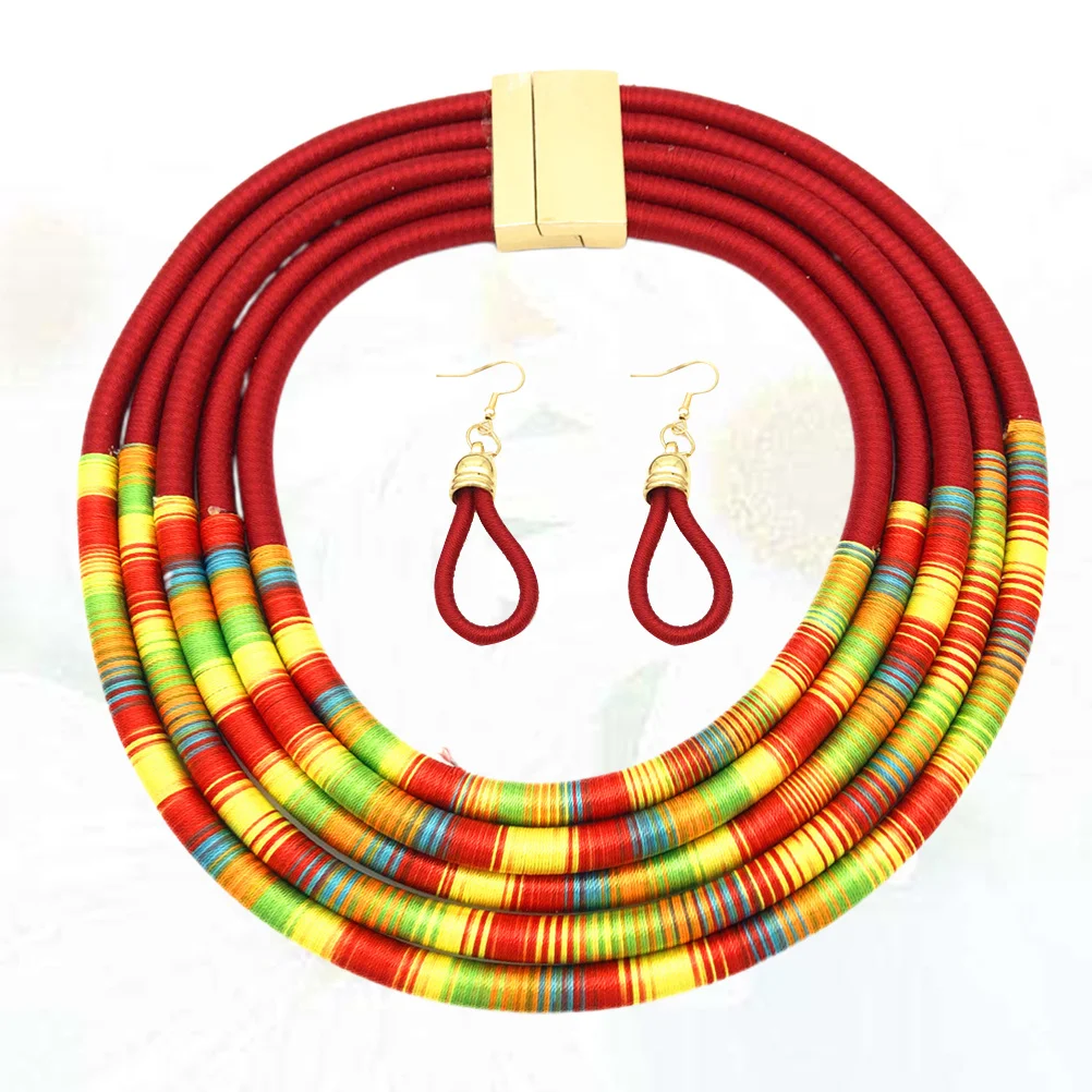 1Set African Style Necklace Earrings Set Multilayer Hand-Woven Magnetic Buckle Thick Durable Jewelry Suitable for Birthday Party
1Set African Style Necklace Earrings Set Multilayer Hand-Woven Magnetic Buckle Thick Durable Jewelry Suitable for Birthday Party