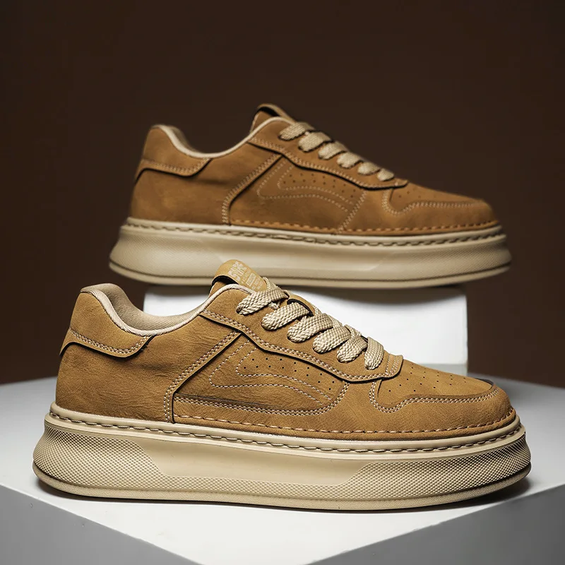 Мужские зимние кожаные ботинки в ретро-стиле, британский тренд, мужские кеды на толстой подошве, увеличивающие рост, повседневные спортивные туфли.
Мужские зимние кожаные ботинки в ретро-стиле, британский тренд, мужские кеды на толстой подошве, увеличивающие рост, повседневные спортивные туфли.