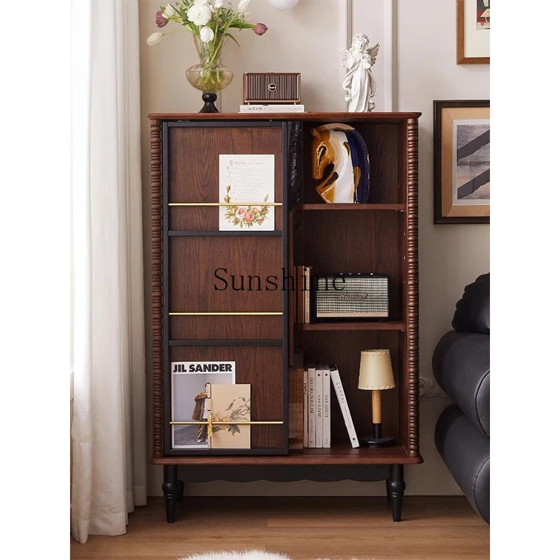 French solid wood glass door living room sofa display side cabinet household storage
French solid wood glass door living room sofa display side cabinet household storage