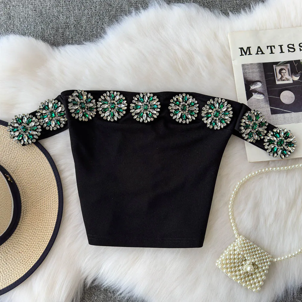 2025 Summer New Arrival Sleeveless Colorful Floral Rhinestone Embroidered Beadings Black Tank Top Women Crop Tops Y2k
2025 Summer New Arrival Sleeveless Colorful Floral Rhinestone Embroidered Beadings Black Tank Top Women Crop Tops Y2k