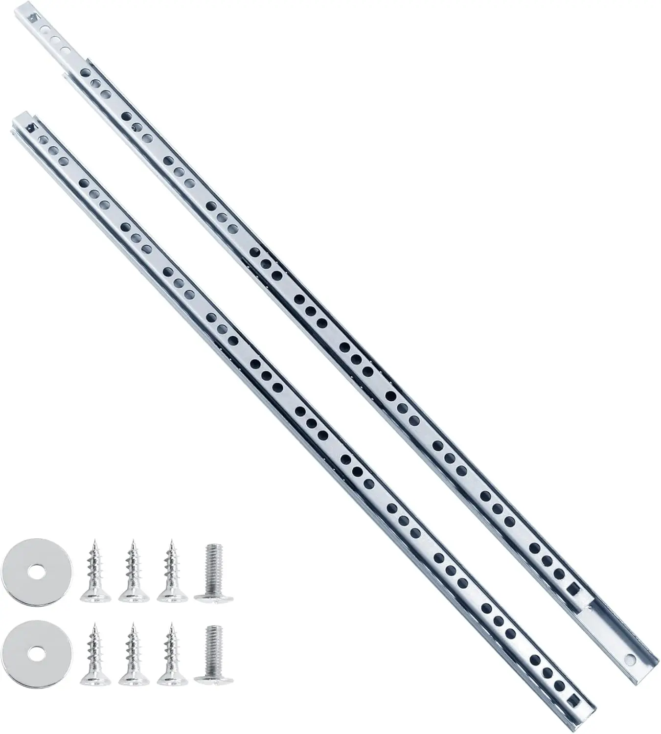 16" Full Extension Drawer Slides, Ball Bearing Soft Close 2-Way Slide Rails, Heavy Duty Steel, 17mm x 406mm
16" Full Extension Drawer Slides, Ball Bearing Soft Close 2-Way Slide Rails, Heavy Duty Steel, 17mm x 406mm