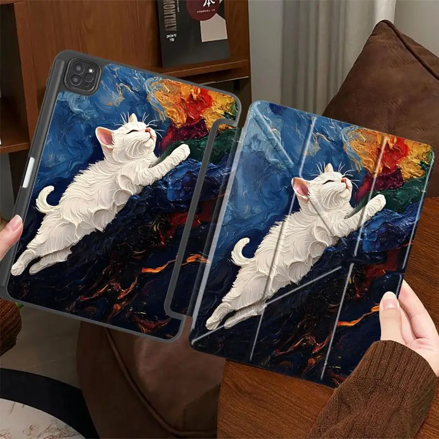 Чехол для планшета iPad Air 4 5 M3 M2 M4 11 дюймов, Mini 6 7 Pro 2025, Pro 11-го, 10-го, 9-го, 8-го, 7-го поколений, 12.9 дюймов, с держателем, с рисунком кошки в стиле масляной живописи
Чехол для планшета iPad Air 4 5 M3 M2 M4 11 дюймов, Mini 6 7 Pro 2025, Pro 11-го, 10-го, 9-го, 8-го, 7-го поколений, 12.9 дюймов, с держателем, с рисунком кошки в стиле масляной живописи