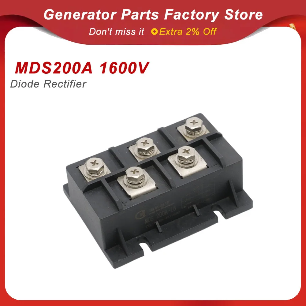 MDS200A 1600V Bridge Rectifier Module High Power Diode Rectifier Three Phase Rectifier for Generator Welding Machine
MDS200A 1600V Bridge Rectifier Module High Power Diode Rectifier Three Phase Rectifier for Generator Welding Machine