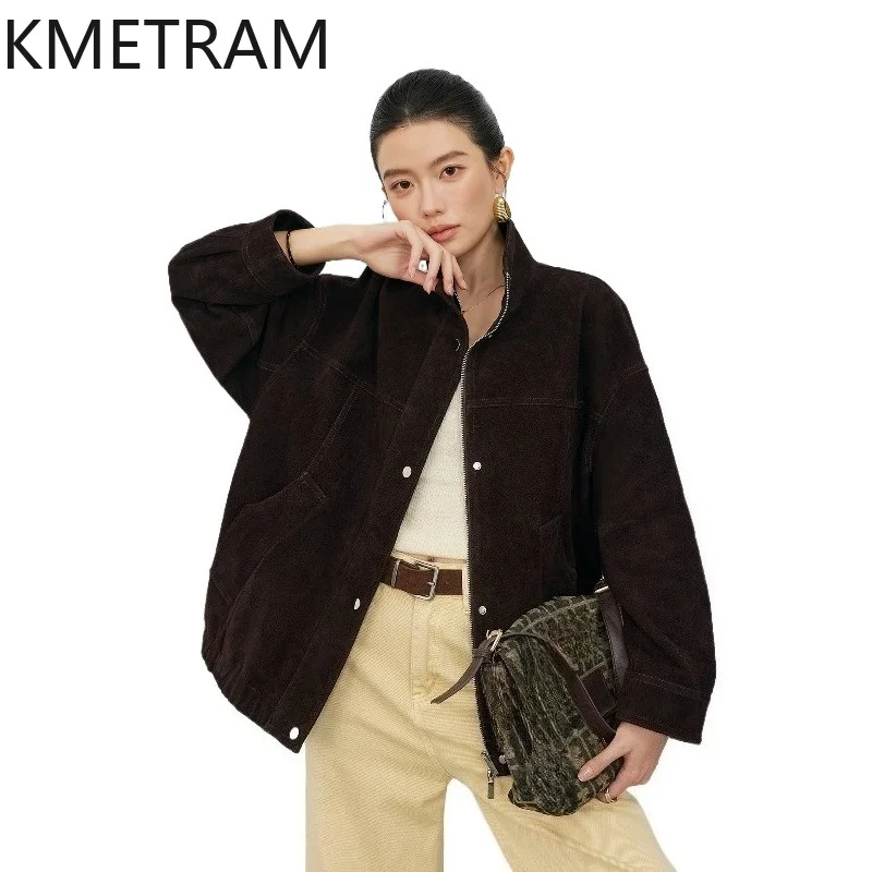 KMETRAM Real Top-Grain Cowhide Suede Leather Jacket Woman Old Money Style Coat Brown Leather Jackets 2026 New Women Clothes 가죽자켓
KMETRAM Real Top-Grain Cowhide Suede Leather Jacket Woman Old Money Style Coat Brown Leather Jackets 2026 New Women Clothes 가죽자켓