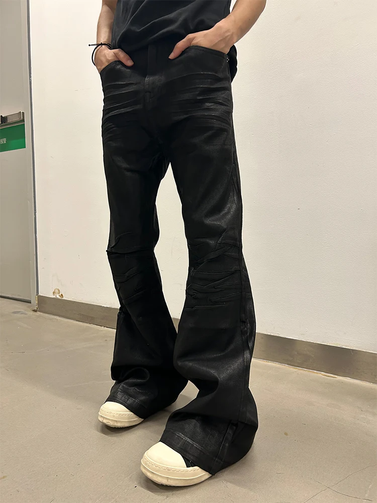 American High Street Hand Brushed Wax Black Gel Coated Elastic Bootcut Jeans Dragging Pants Casual Long Trousers for Men
American High Street Hand Brushed Wax Black Gel Coated Elastic Bootcut Jeans Dragging Pants Casual Long Trousers for Men