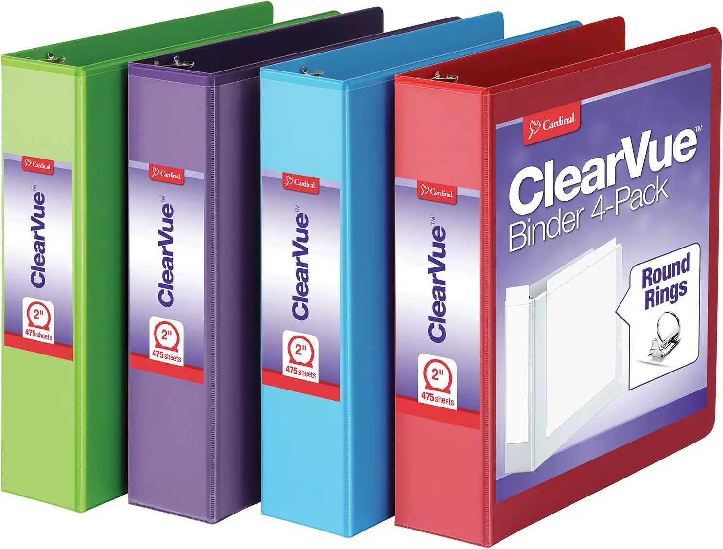 3 Ring Binders 2 Inch, Durable Round Ring Binder for School Office, Holds 475 Sheets, ClearVue Covers, Non-Stick, PVC-Free
3 Ring Binders 2 Inch, Durable Round Ring Binder for School Office, Holds 475 Sheets, ClearVue Covers, Non-Stick, PVC-Free