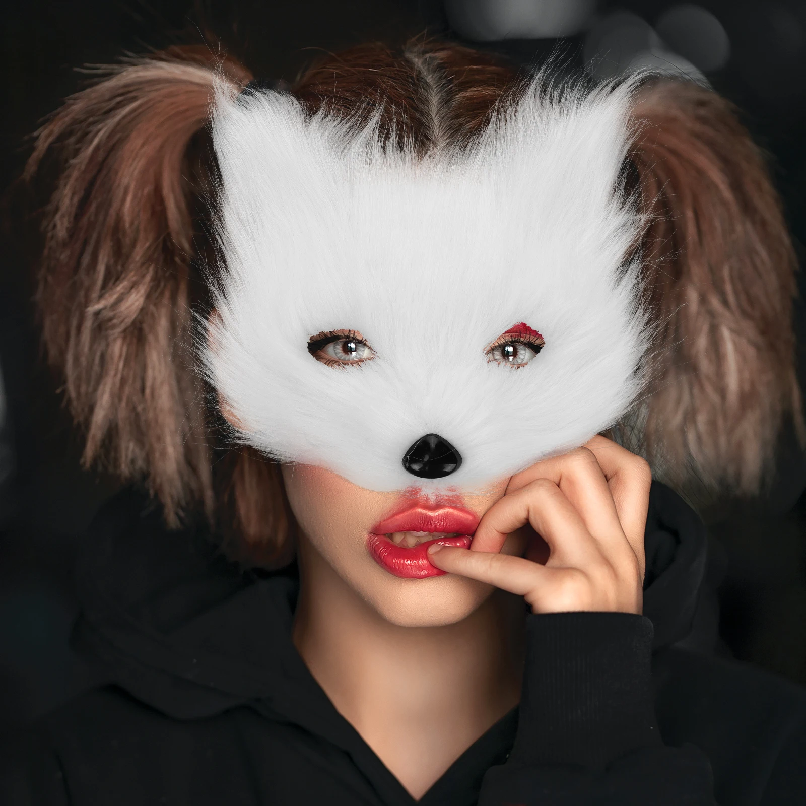 Half Face Animal Masks Furry Fox Cat Mask Halloween Masquerade Lightweight Comfortable Costumes Props Disposable
Half Face Animal Masks Furry Fox Cat Mask Halloween Masquerade Lightweight Comfortable Costumes Props Disposable