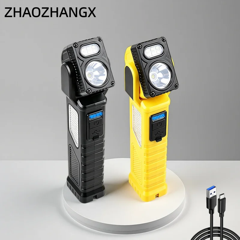 ZHAOZHANGX LED 180° rotatable flashlight multi-function with back clip magnet rechargeable outdoor emergency work light
ZHAOZHANGX LED 180° rotatable flashlight multi-function with back clip magnet rechargeable outdoor emergency work light