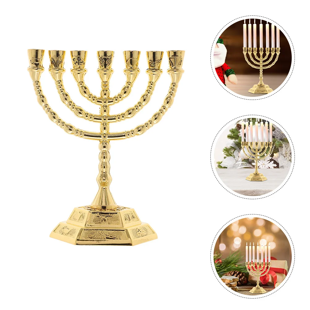 7-Branch Metal Holder Religious Hanukkah Candlestick Vintage Candelabrum for Wedding Party Desktop Decor Ornament
7-Branch Metal Holder Religious Hanukkah Candlestick Vintage Candelabrum for Wedding Party Desktop Decor Ornament