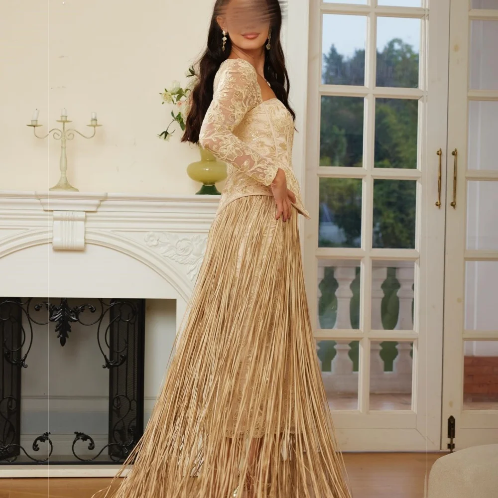 Customized Exquisite Evening Dress Fashion Tassel Square Neck Prom Long Dresses Bespoke Occasion Elegant Party High Quality
Customized Exquisite Evening Dress Fashion Tassel Square Neck Prom Long Dresses Bespoke Occasion Elegant Party High Quality