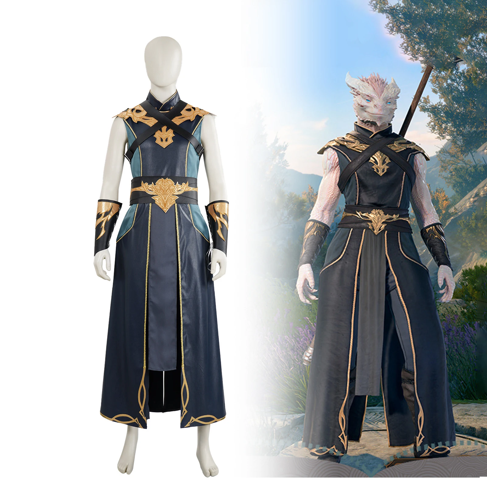 The Dark Urge Cosplay Costume BG3 Male White Dragonborn and a Sorcerer Outfits Shoes Full Set Halloween Carnival Party Clothing
The Dark Urge Cosplay Costume BG3 Male White Dragonborn and a Sorcerer Outfits Shoes Full Set Halloween Carnival Party Clothing
