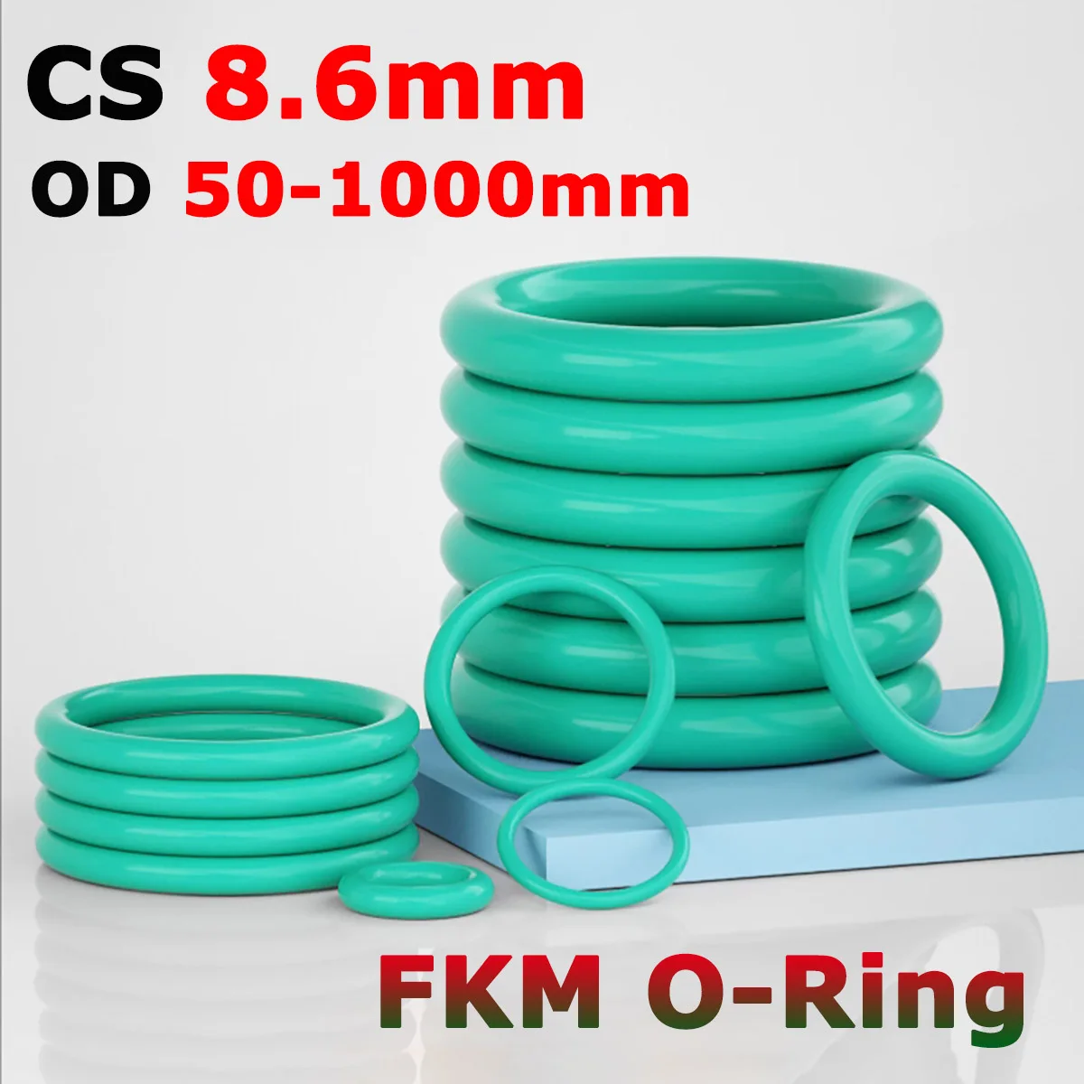 Green FKM O-Rings Cross Section CS 8.6mm OD 50-1000mm Fluorine Rubber O Ring Sealing Washer Gasket Oil Resistant Acid & Alkali
Green FKM O-Rings Cross Section CS 8.6mm OD 50-1000mm Fluorine Rubber O Ring Sealing Washer Gasket Oil Resistant Acid & Alkali