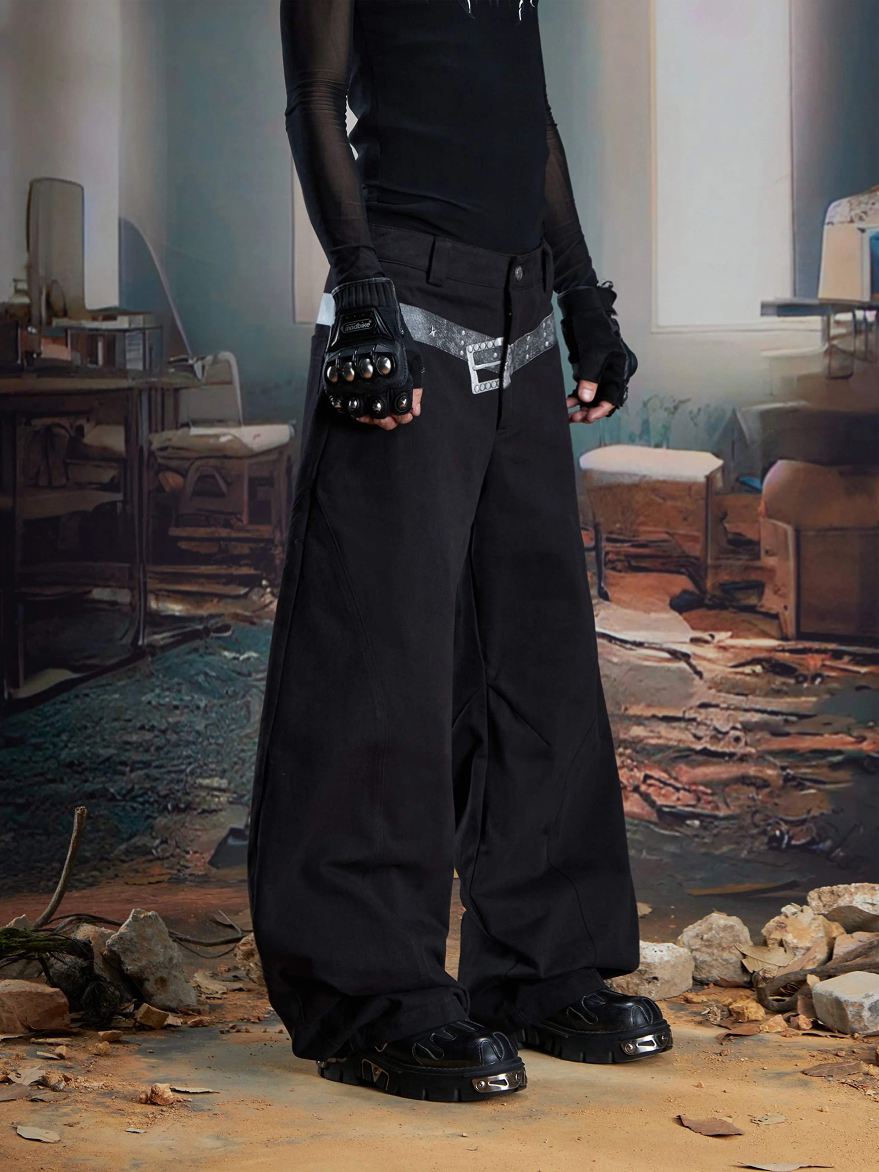 Особый дизайн, свободные широкие брюки с поясом и принтом, повседневные модные брюки
Особый дизайн, свободные широкие брюки с поясом и принтом, повседневные модные брюки