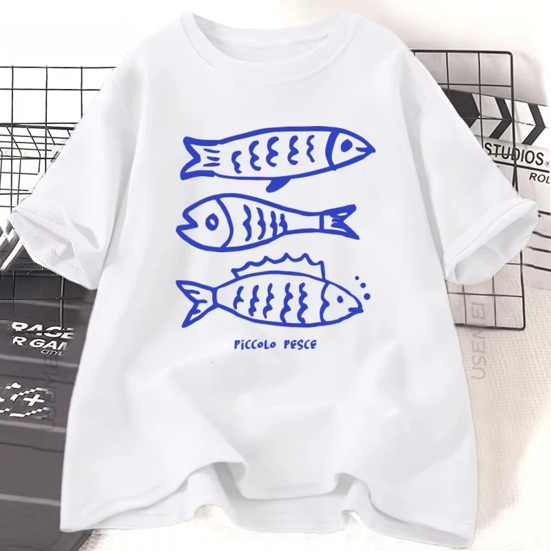 Summer Fish T-Shirt Cotton Printed Tee Summer Short Sleeve Round Neck Tshirt Woman Clothing Harajuku Graphic T Shirts Clothes
Summer Fish T-Shirt Cotton Printed Tee Summer Short Sleeve Round Neck Tshirt Woman Clothing Harajuku Graphic T Shirts Clothes
