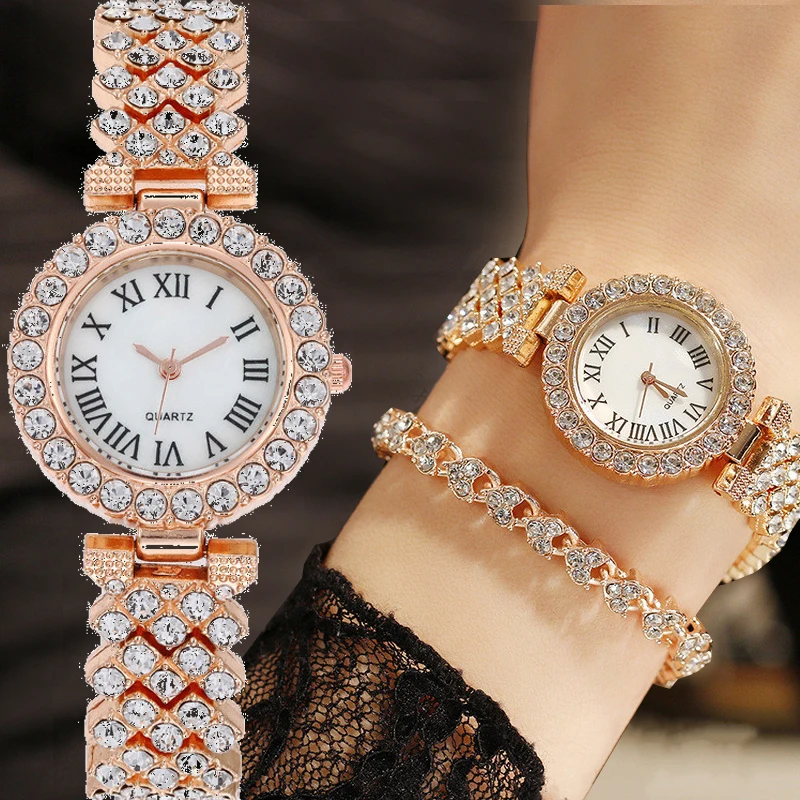 Trendy Rhinestone Quartz Watch for Women Roman Scale Steel Belt Quartz Watches Luxury Bracelet Watch Female Wrist Jewelry Gift
Trendy Rhinestone Quartz Watch for Women Roman Scale Steel Belt Quartz Watches Luxury Bracelet Watch Female Wrist Jewelry Gift