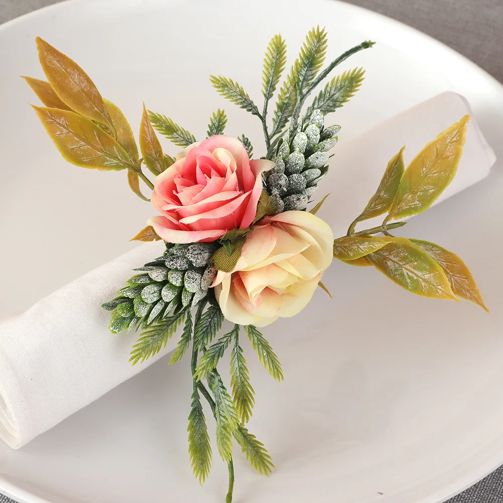 Yjq 6pcs wedding simulation double rose napkin ring fabric plant series hotel napkin ring
Yjq 6pcs wedding simulation double rose napkin ring fabric plant series hotel napkin ring