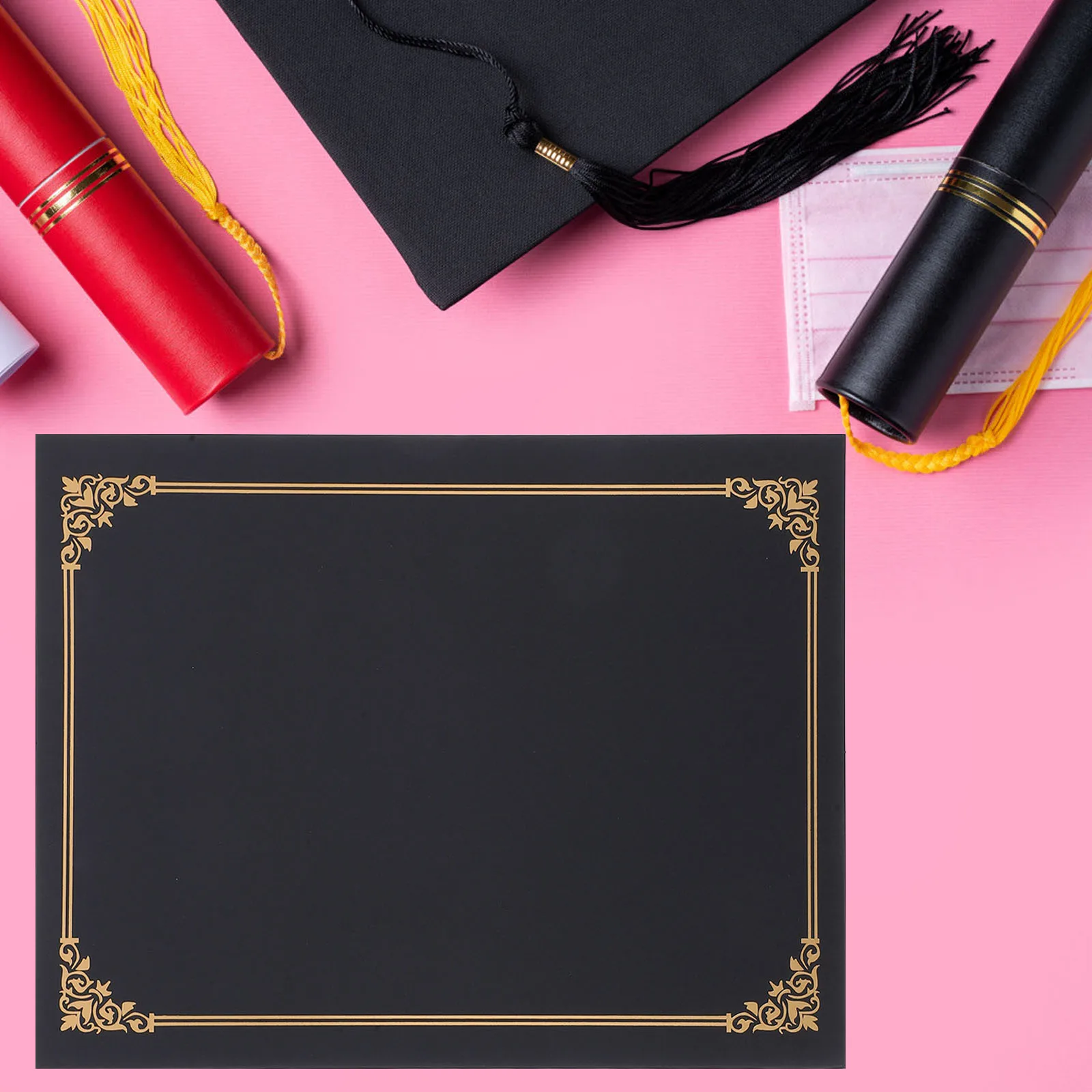10pcs Certificate Folder Black Protective Cover Design Graduation Diploma Frames Versatile Usage Document Holders
10pcs Certificate Folder Black Protective Cover Design Graduation Diploma Frames Versatile Usage Document Holders