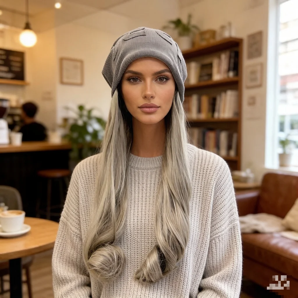 Women's Casual Grey Beanie Wig Heat Resistant Synthetic Hair for Street Style
Women's Casual Grey Beanie Wig Heat Resistant Synthetic Hair for Street Style