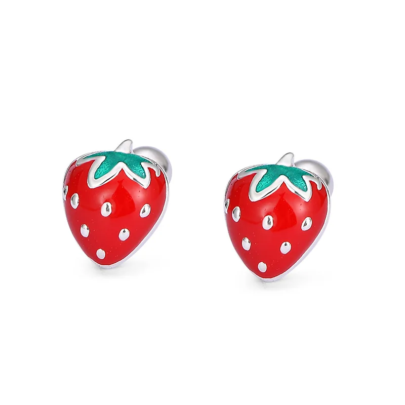 Uniorsj 999 Sterling Silver Jewelry Cute and Lovely Red Enamel Strawberry Screw Bead Stud Earrings for Women Girls Gifts
Uniorsj 999 Sterling Silver Jewelry Cute and Lovely Red Enamel Strawberry Screw Bead Stud Earrings for Women Girls Gifts