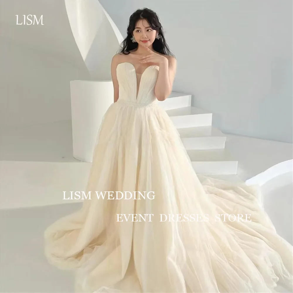LISM 2025 Princess A Line Wedding Dresses Photo shoot Sweetheart Sweep Train Bride Gowns Corset Back Customized Vestdios
LISM 2025 Princess A Line Wedding Dresses Photo shoot Sweetheart Sweep Train Bride Gowns Corset Back Customized Vestdios