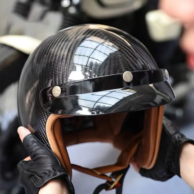 Luxury 3K Carbon Fiber Open Face Helmet for City Ride Compact Low Profile Urban Commuter Design capacetes de moto
Luxury 3K Carbon Fiber Open Face Helmet for City Ride Compact Low Profile Urban Commuter Design capacetes de moto
