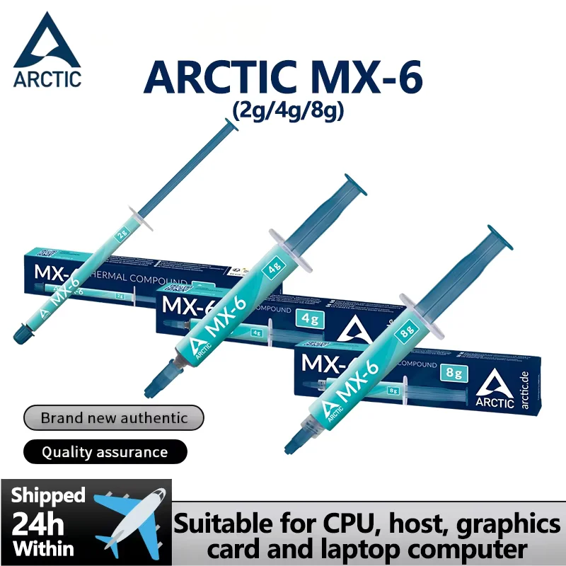 ARCTIC MX-6 (2g/4g/8g) Ultimate Performance Thermal Paste for CPU, Graphics Cards, laptops, Very high Thermal Conductivity
ARCTIC MX-6 (2g/4g/8g) Ultimate Performance Thermal Paste for CPU, Graphics Cards, laptops, Very high Thermal Conductivity