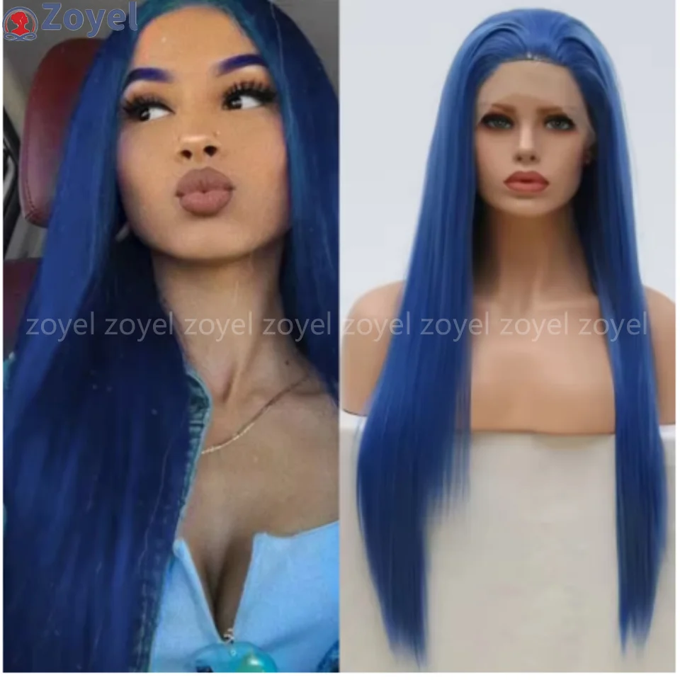 13*4 Deep Blue Synthetic Wig Natural Long Straight Lace Front Wigs For Women Glueless Wig Long Straight Hair Daily Wear Cosplay
13*4 Deep Blue Synthetic Wig Natural Long Straight Lace Front Wigs For Women Glueless Wig Long Straight Hair Daily Wear Cosplay