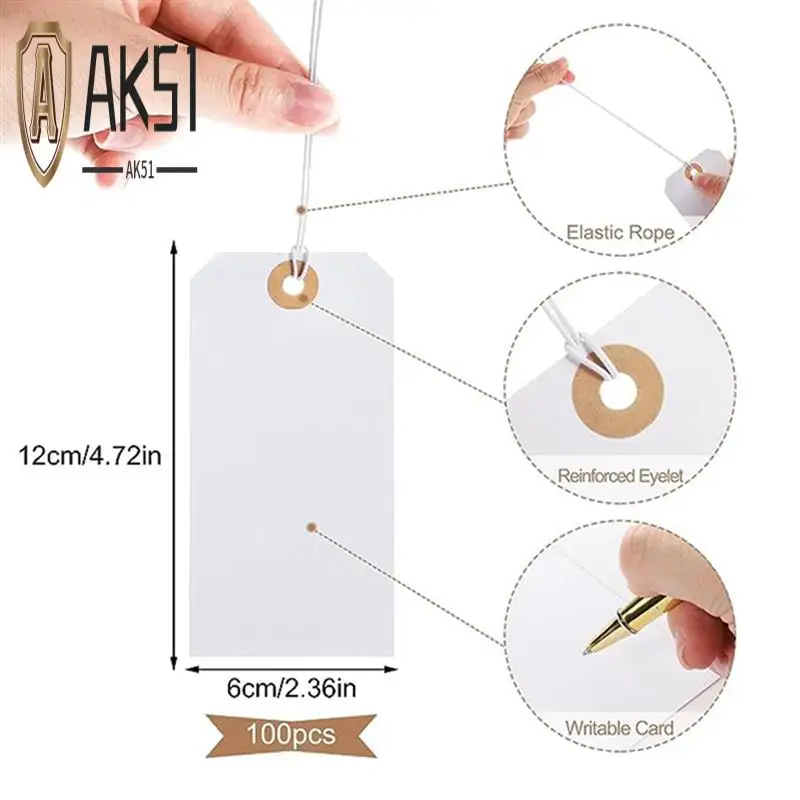 AK51-100 Piece Perforated Cotton Elastic Line Hang Tags Card White Card Label Listing Classification Card Number Plate
AK51-100 Piece Perforated Cotton Elastic Line Hang Tags Card White Card Label Listing Classification Card Number Plate