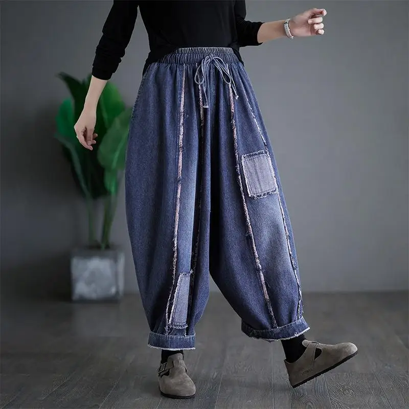 Dimanaf 2024 Summer Jeans Long Pants Plus Size Women Wide Leg Pants Loose Elastic Waist Casual Denim Casual Pants Oversize
Dimanaf 2024 Summer Jeans Long Pants Plus Size Women Wide Leg Pants Loose Elastic Waist Casual Denim Casual Pants Oversize