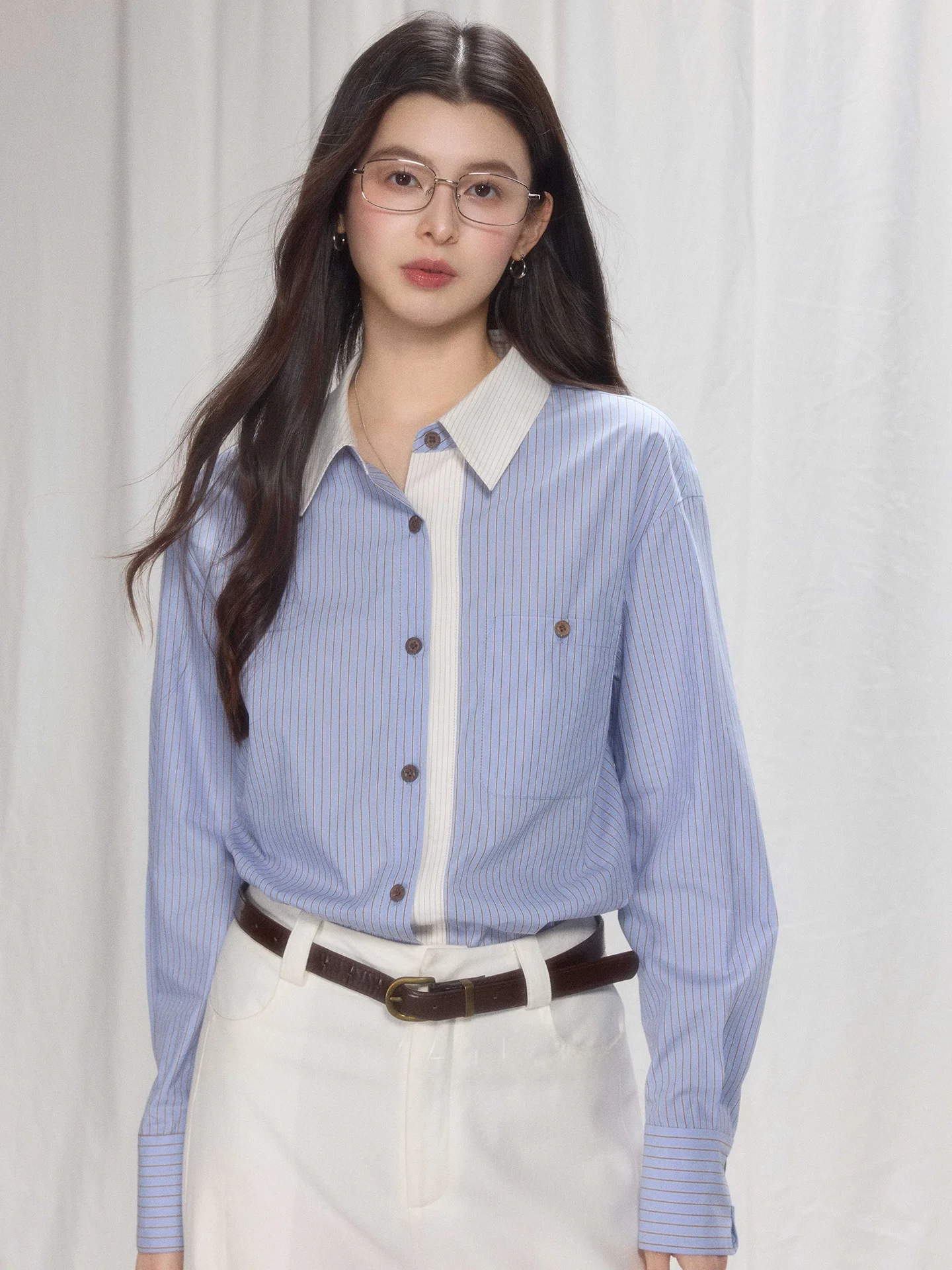 Ele Commuter Sle Striped Cotton Feel Casual irt Women's Loose Fit Spring New Arrival Button up Long Sve irt
Ele Commuter Sle Striped Cotton Feel Casual irt Women's Loose Fit Spring New Arrival Button up Long Sve irt