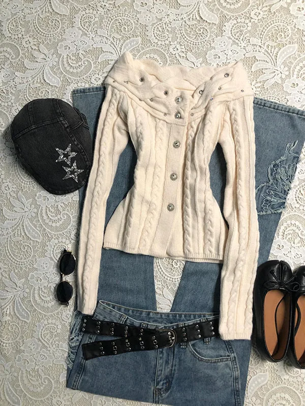 BaoYao Girl Original O-oulder Twist Knit Sweater Jaet Women Autumn Winter Vintage Sle Long Sve Warmth Emitting Outer...
BaoYao Girl Original O-oulder Twist Knit Sweater Jaet Women Autumn Winter Vintage Sle Long Sve Warmth Emitting Outer...