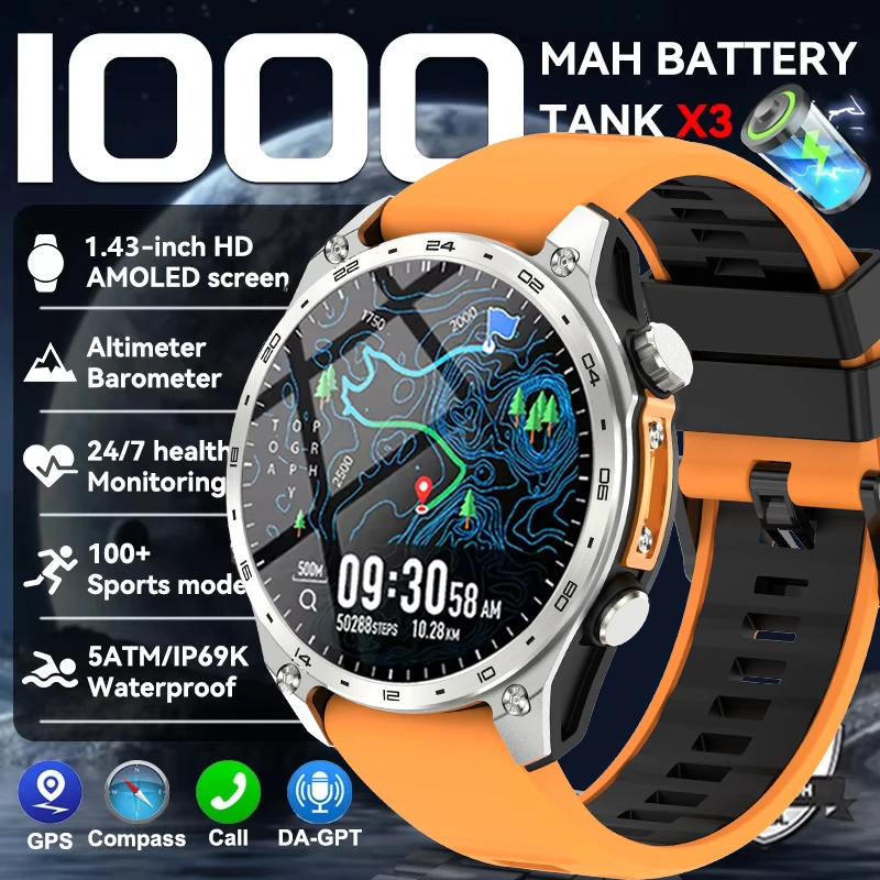 2026New Men Smart Watch with Built in GPS Maps BT Call 100+ Sport Modes 3ATM Waterproof MP3 MP4 Playback Altitude Compass
2026New Men Smart Watch with Built in GPS Maps BT Call 100+ Sport Modes 3ATM Waterproof MP3 MP4 Playback Altitude Compass