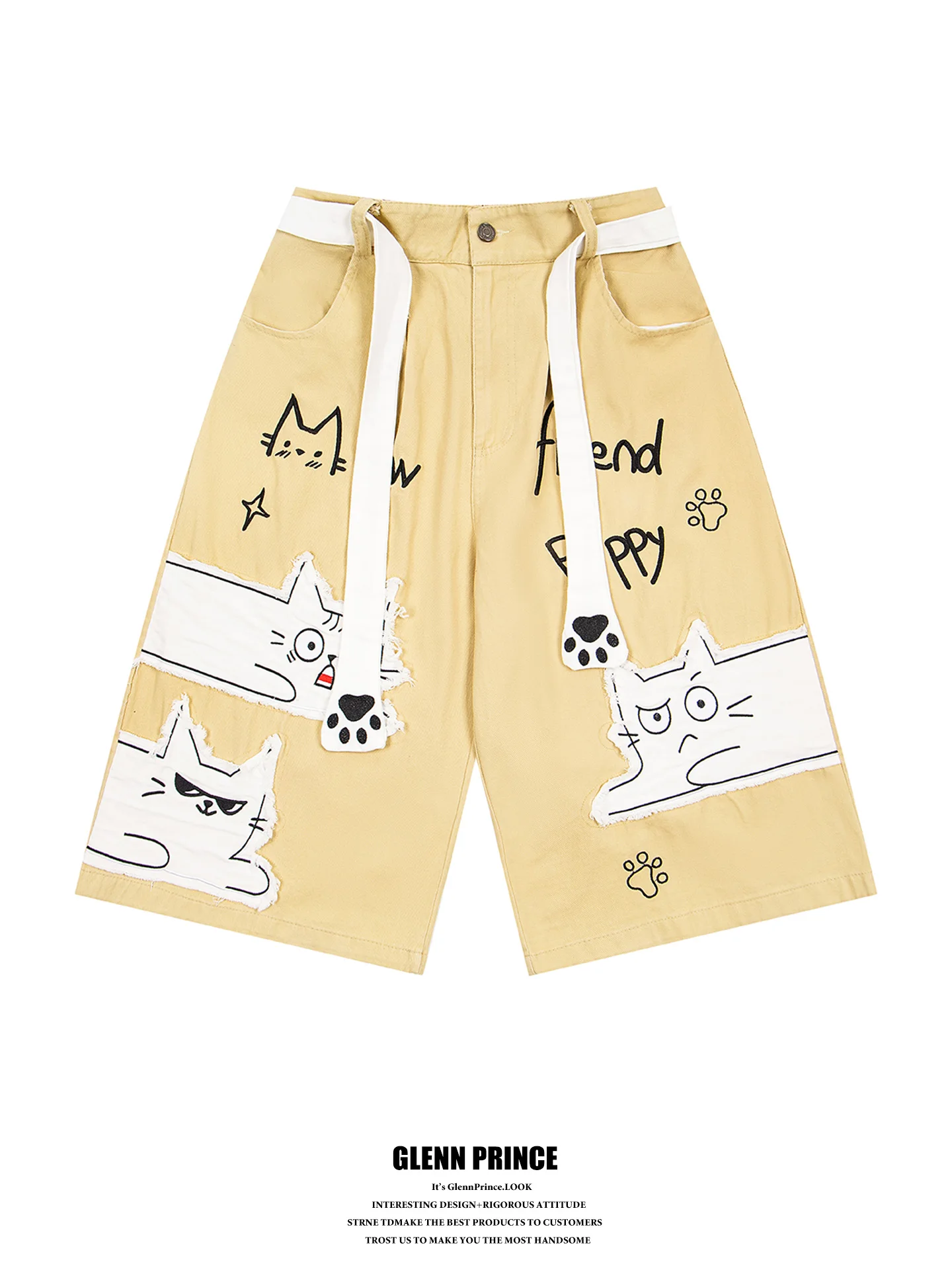 GPstudio American Retro Fun Patchwork Embroidery Belted 7/8 Length Straight Leg Men's Shorts Casual Cotton Youth Summer
GPstudio American Retro Fun Patchwork Embroidery Belted 7/8 Length Straight Leg Men's Shorts Casual Cotton Youth Summer