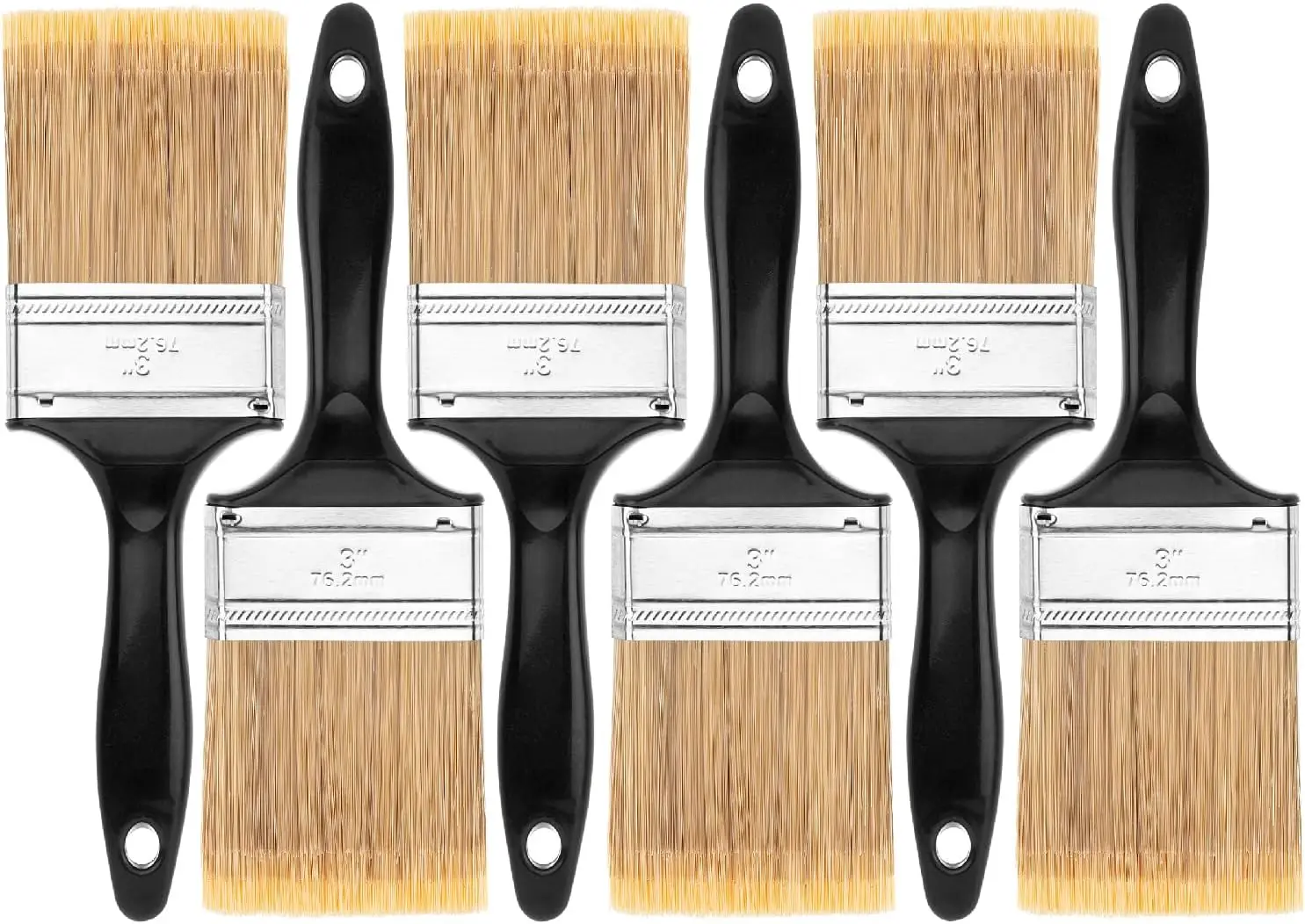 3-Inch Flat Paint Brushes, 6 Pack for Walls, Furniture and Wood with Plastic Handle
3-Inch Flat Paint Brushes, 6 Pack for Walls, Furniture and Wood with Plastic Handle