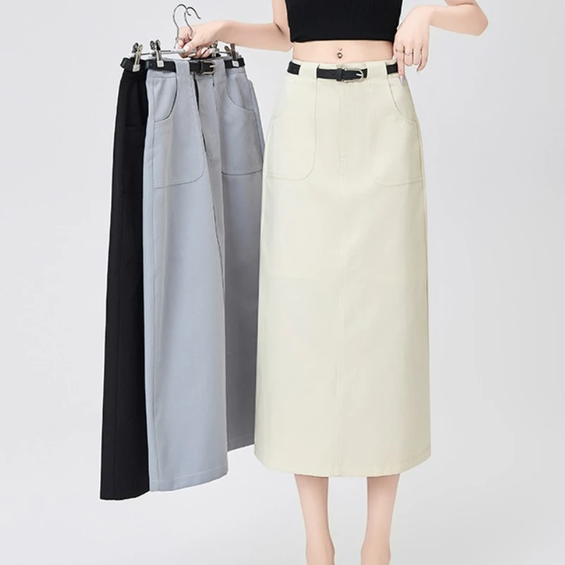 Autumn High Waist Elegant Women Wrap Long Skirts with Belted 2025 New Double Pocket Solid Office Back Split A-line Skirts Female
Autumn High Waist Elegant Women Wrap Long Skirts with Belted 2025 New Double Pocket Solid Office Back Split A-line Skirts Female
