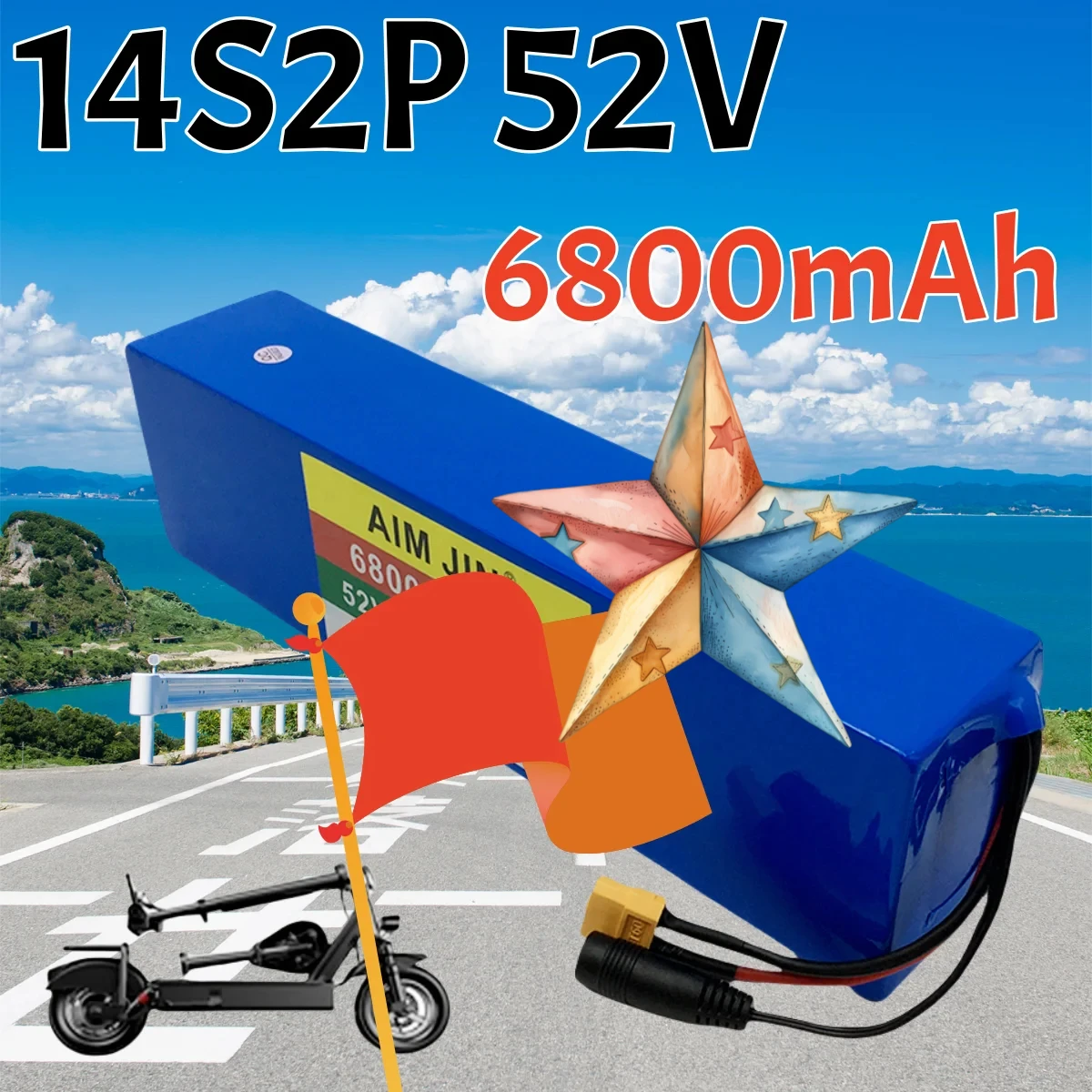 With BMS 1000W 52V 6800mah 14S2P 18650 Li-ion Battery for Balance Car, Electric Bike, Scooter, Tricycle 58.8V Charger
With BMS 1000W 52V 6800mah 14S2P 18650 Li-ion Battery for Balance Car, Electric Bike, Scooter, Tricycle 58.8V Charger