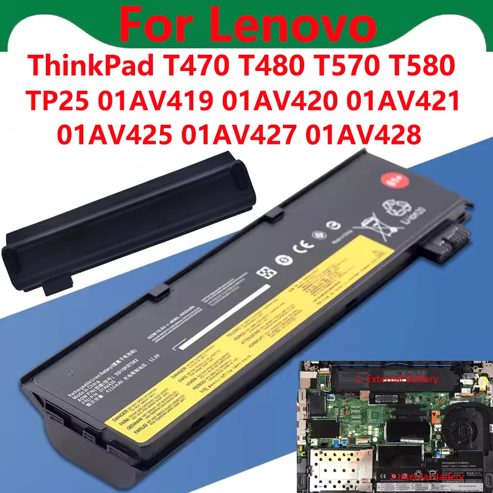 Laptop New Battery For Lenovo ThinkPad T470 T480 T570 T580 TP25 01AV419 01AV420 01AV421 01AV425 01AV427 01AV428 01AV489 Battery
Laptop New Battery For Lenovo ThinkPad T470 T480 T570 T580 TP25 01AV419 01AV420 01AV421 01AV425 01AV427 01AV428 01AV489 Battery