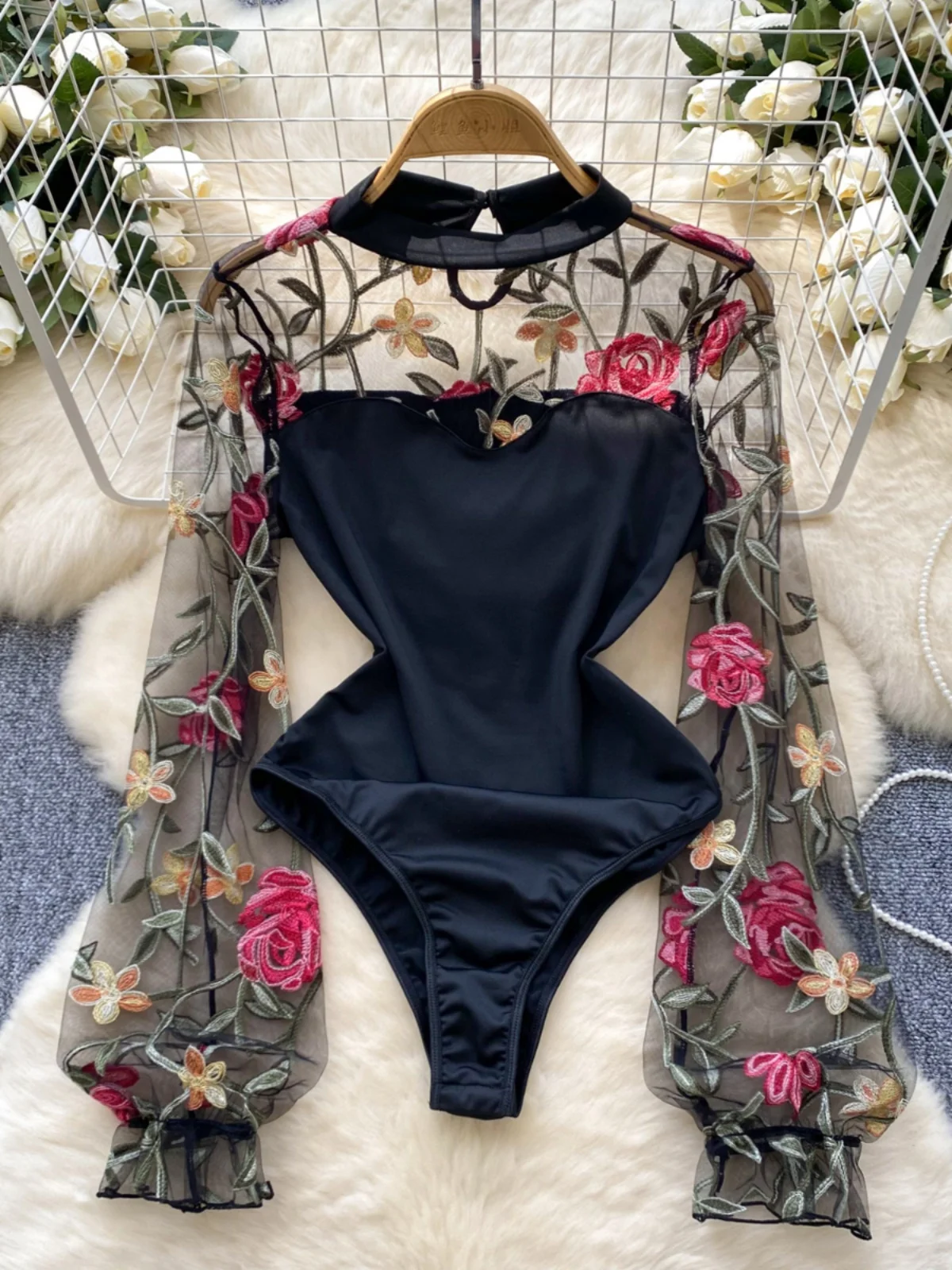 Sexy Long Sve Embroidered Me Jumpsuit Women's Slimming Pure Desire Spicy Base Top High Waist ort Pants Commute Sle
Sexy Long Sve Embroidered Me Jumpsuit Women's Slimming Pure Desire Spicy Base Top High Waist ort Pants Commute Sle