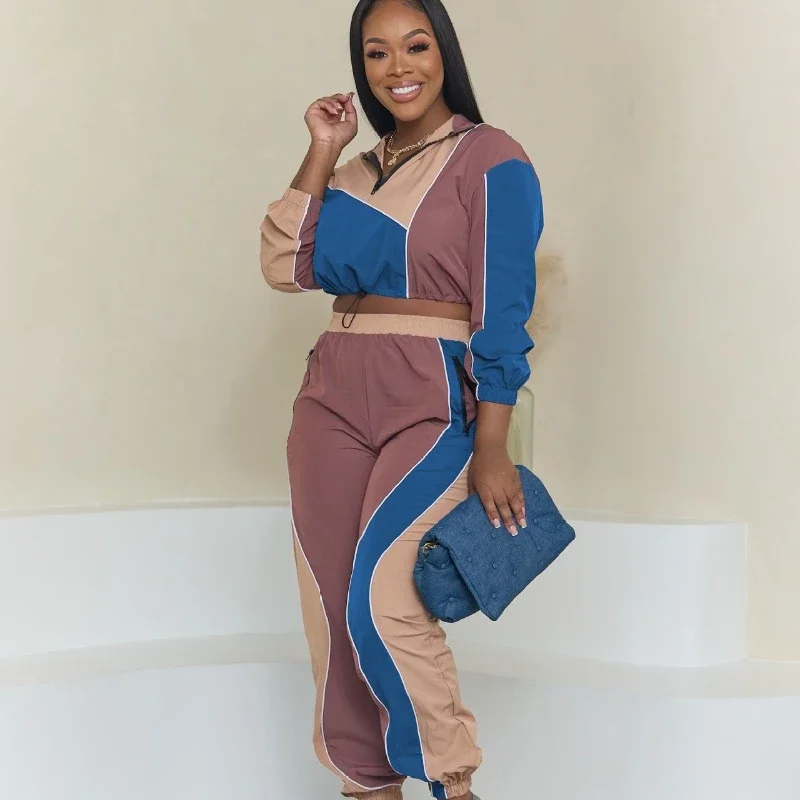 Color Patchwork Women Tracksuits Casual Sport Two Piece Set Long Sleeve Drawstring Sweatshirts Crop Tops And Pants Jogger Suits
Color Patchwork Women Tracksuits Casual Sport Two Piece Set Long Sleeve Drawstring Sweatshirts Crop Tops And Pants Jogger Suits