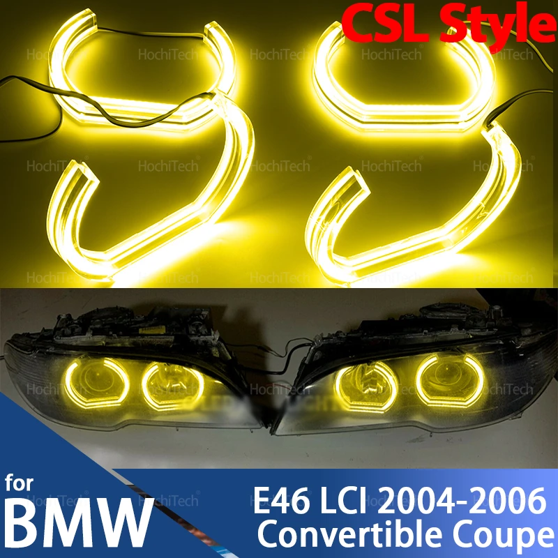 For BMW E46 Convertible Coupe 04-06 LCI Xenon Headlight Retrofit DTM U Shape CS CSL Style Lemon Yellow DRL Angel Eyes Kit
For BMW E46 Convertible Coupe 04-06 LCI Xenon Headlight Retrofit DTM U Shape CS CSL Style Lemon Yellow DRL Angel Eyes Kit