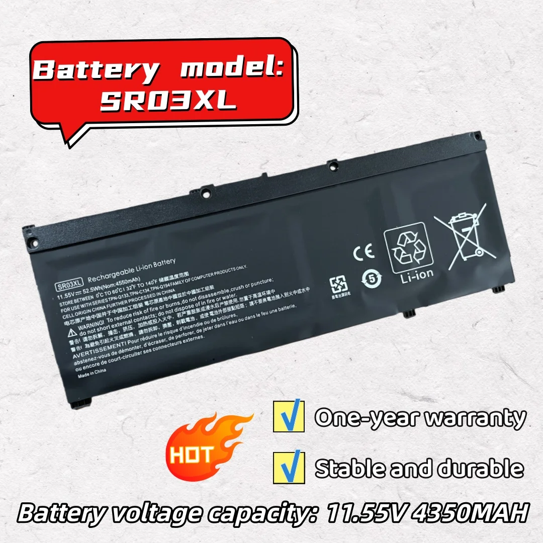 Newly designed battery suitable for HP TPN-C133 C134 Shadow Ghost 4 15-CX0076TX SR03XL notebook computer
Newly designed battery suitable for HP TPN-C133 C134 Shadow Ghost 4 15-CX0076TX SR03XL notebook computer