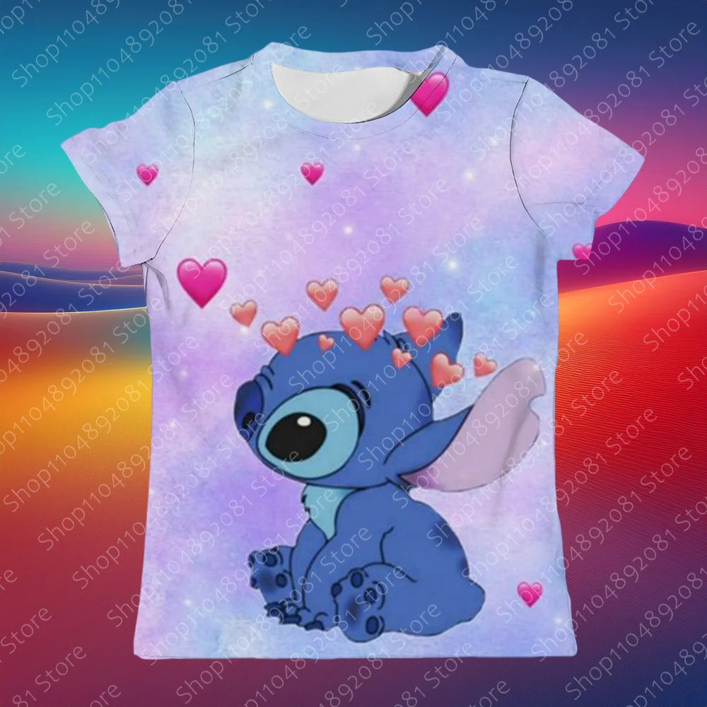 Детская одежда с круглым вырезом, милая футболка с 3D принтом Disney Stitch для девочек, летние топы с короткими рукавами для детей от 2 до 8 лет
Детская одежда с круглым вырезом, милая футболка с 3D принтом Disney Stitch для девочек, летние топы с короткими рукавами для детей от 2 до 8 лет