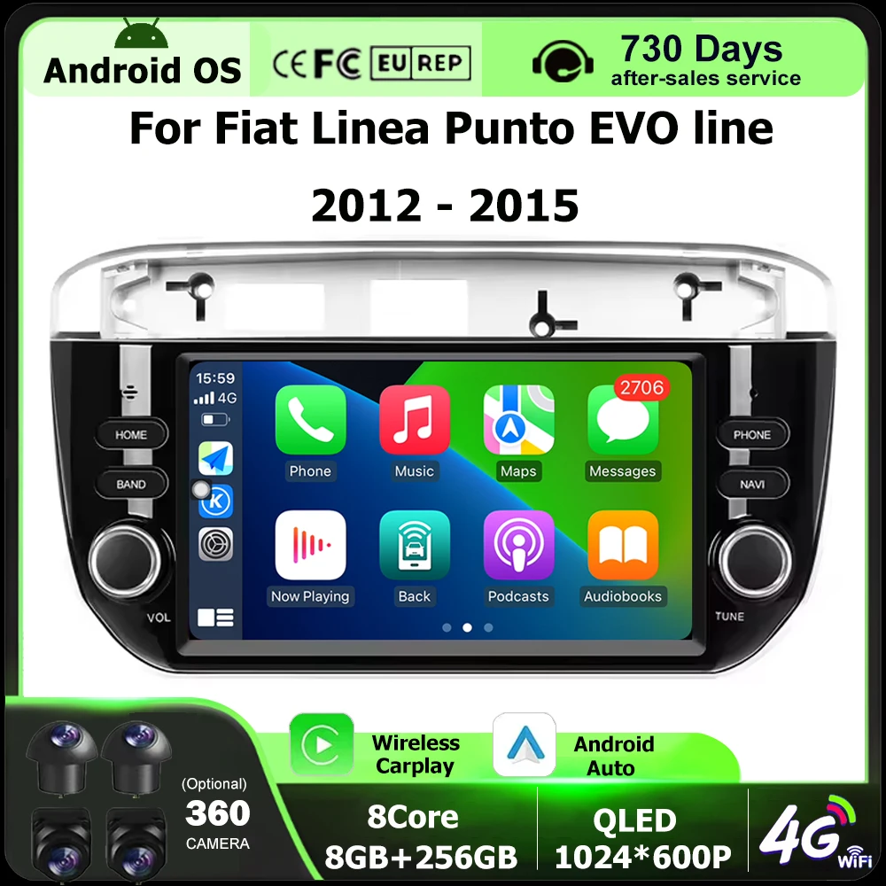 Wireless Carplay For Fiat Linea Punto EVO line 2012 - 2015 Android 16 Auto Car Radio GPS Multimedia Video Player WIFI BT DSP 7''
Wireless Carplay For Fiat Linea Punto EVO line 2012 - 2015 Android 16 Auto Car Radio GPS Multimedia Video Player WIFI BT DSP 7''