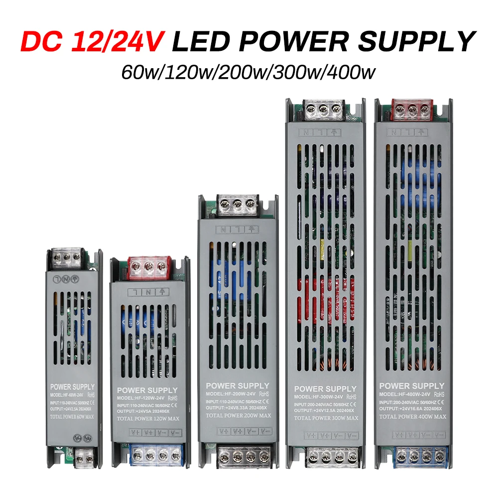 Ультратонкий Светодиодный Transformer источник питания DC 12V 24V 60W 120W 200W 300W 400W AC110-240V
Ультратонкий Светодиодный Transformer источник питания DC 12V 24V 60W 120W 200W 300W 400W AC110-240V